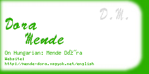 dora mende business card